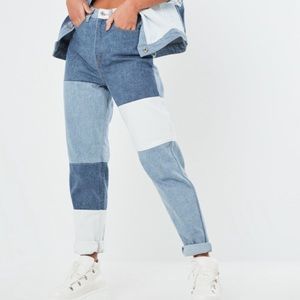 Missguided patchwork mom jeans - barely worn.